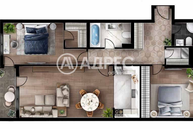 Тристаен апартамент, София, Люлин 5, 586834, Снимка 4