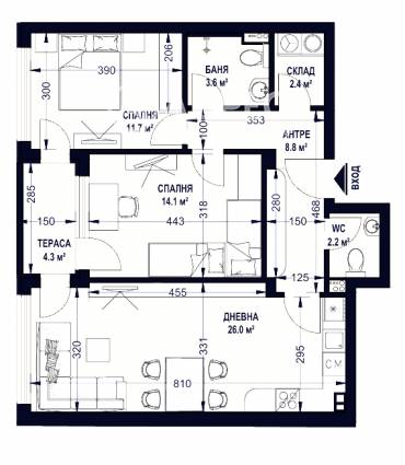 Тристаен апартамент, София, Център, 684834, Снимка 1