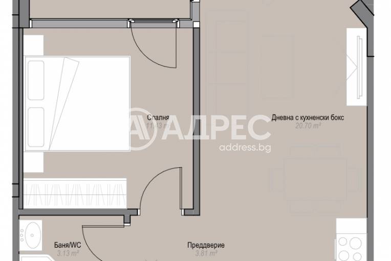 Двустаен апартамент, София, Оборище, 687834, Снимка 2