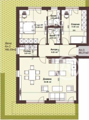 Тристаен апартамент, София, Обеля, 691837, Снимка 1