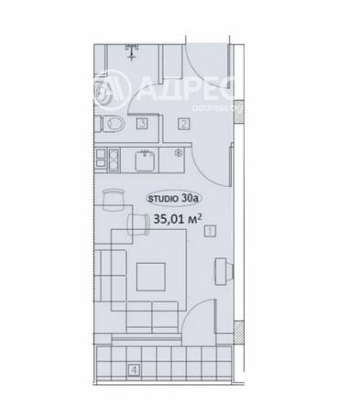 Едностаен апартамент, София, Център, 689839, Снимка 1