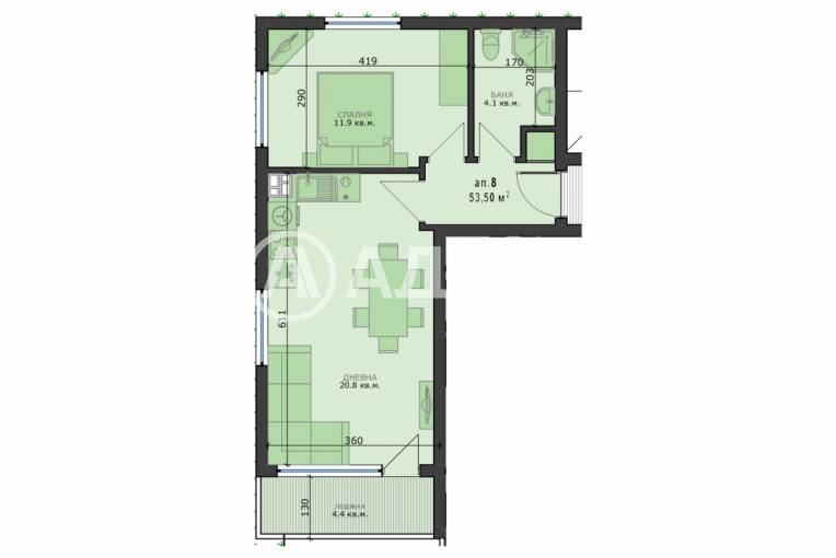 Двустаен апартамент, Варна, Възраждане 3, 651840, Снимка 3