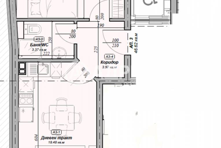 Двустаен апартамент, Варна, Погребите, 683847, Снимка 2