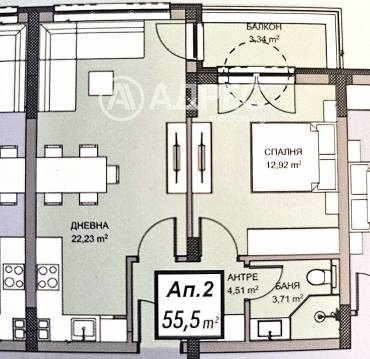 Двустаен апартамент, Варна, Владислав Варненчик, 687851, Снимка 1