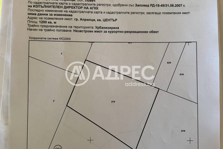 Парцел/Терен, Априлци, Ново село - Център, 684853, Снимка 2