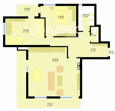 Тристаен апартамент, Варна, Гранд Мол Варна, 679855, Снимка 1