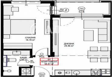 Двустаен апартамент, София, Овча купел 2, 680855, Снимка 1