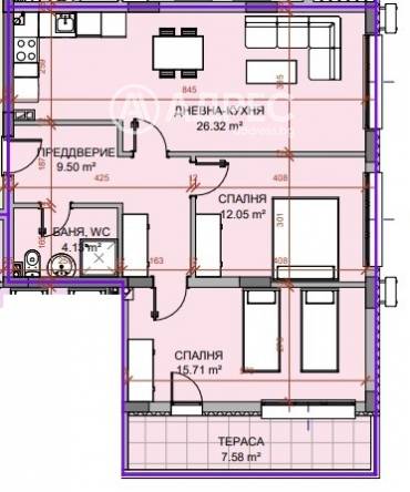 Тристаен апартамент, Стара Загора, Широк център, 631856, Снимка 1