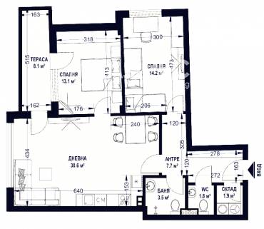 Тристаен апартамент, София, Център, 684860, Снимка 1