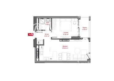 Двустаен апартамент, София, Лозенец, 652862, Снимка 1