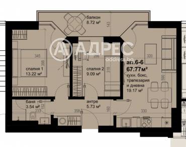 Тристаен апартамент, Бургас, Изгрев, 677866, Снимка 1