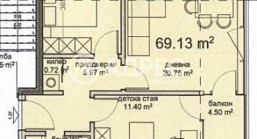 Тристаен апартамент, Варна, Владислав Варненчик, 681866, Снимка 2