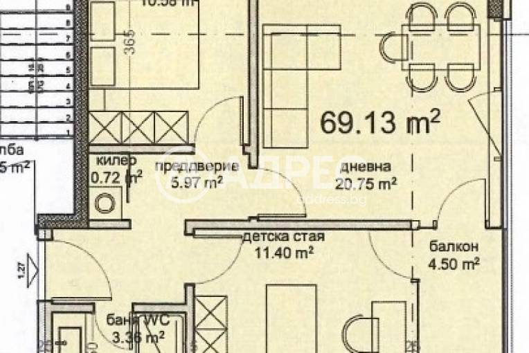 Тристаен апартамент, Варна, Владислав Варненчик, 681866, Снимка 2