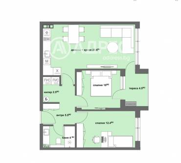 Тристаен апартамент, Стара Загора, Център, 693866, Снимка 1