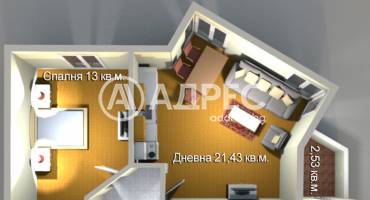 Тристаен апартамент, Бургас, Меден рудник - зона А, 552868, Снимка 1