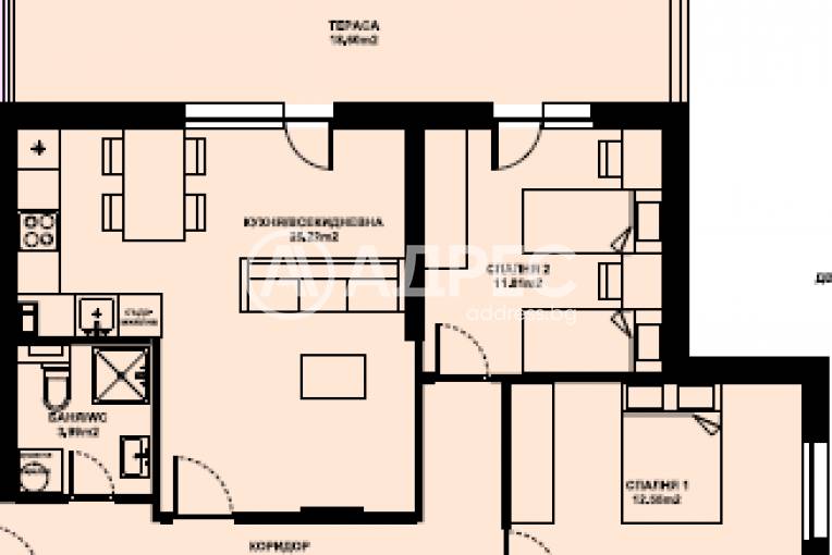Тристаен апартамент, Благоевград, Изгрев, 673870, Снимка 1