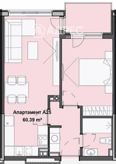 Двустаен апартамент, София, Кръстова вада, 665876, Снимка 1
