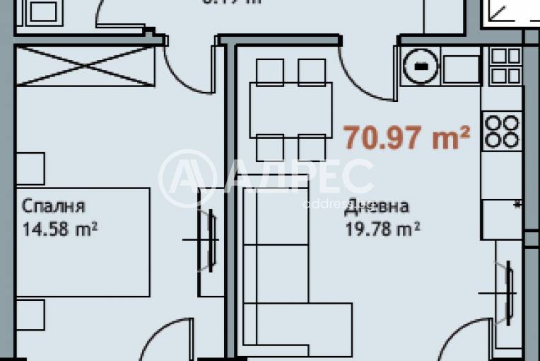 Двустаен апартамент, Варна, к.к. Чайка, 661879, Снимка 4