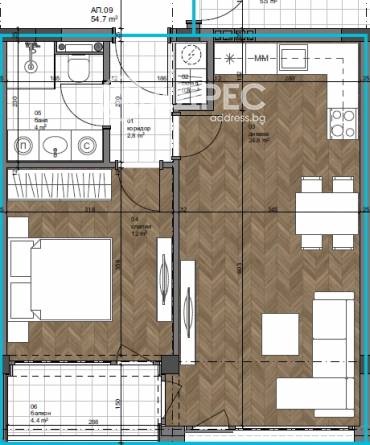 Двустаен апартамент, Варна, к.к. Св.Св. Константин и Елена, 657881, Снимка 1