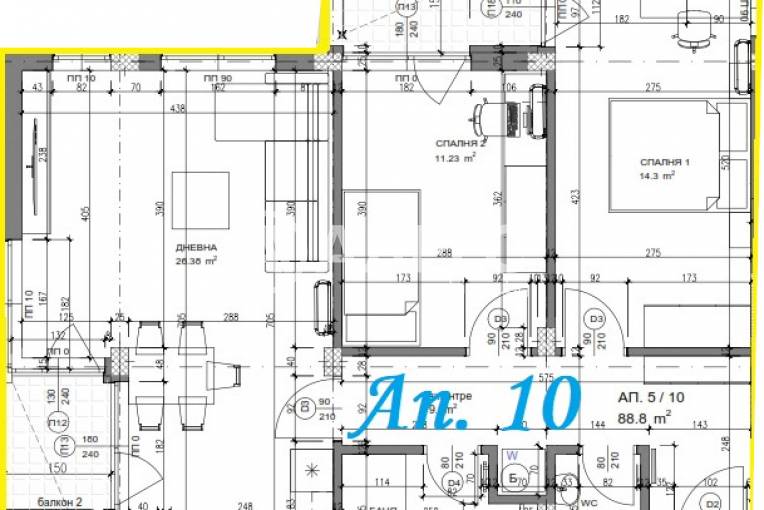 Тристаен апартамент, София, Люлин Център, 663884, Снимка 3