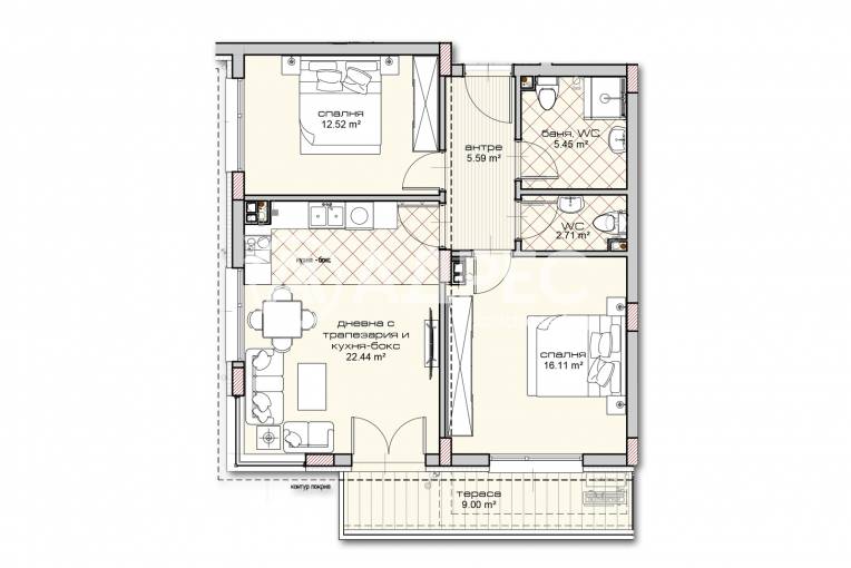 Тристаен апартамент, Варна, Владислав Варненчик, 680884, Снимка 5