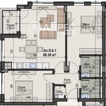 Тристаен апартамент, София, Манастирски ливади - изток, 683886, Снимка 1