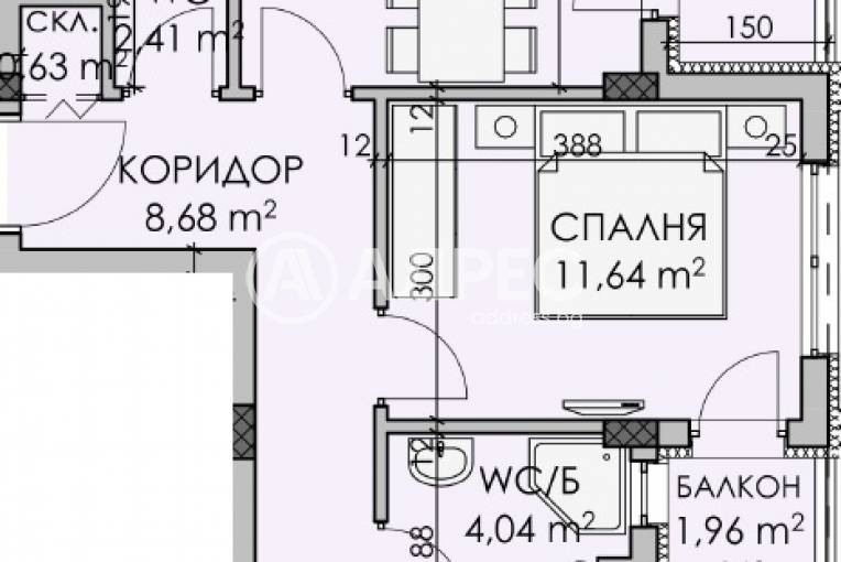 Тристаен апартамент, Бургас, Мадика, 680887, Снимка 3