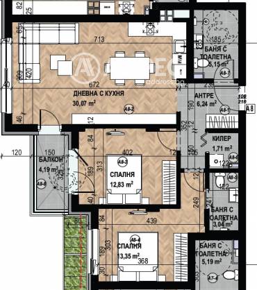 Тристаен апартамент, София, Кръстова вада, 676888, Снимка 1