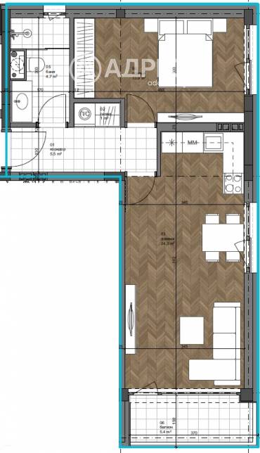 Двустаен апартамент, Варна, к.к. Св.Св. Константин и Елена, 657889, Снимка 1