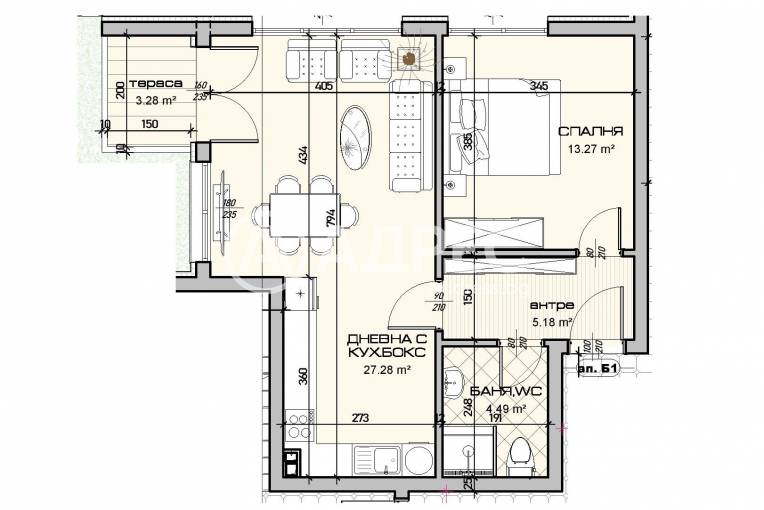 Двустаен апартамент, Варна, Виница, 685889, Снимка 2