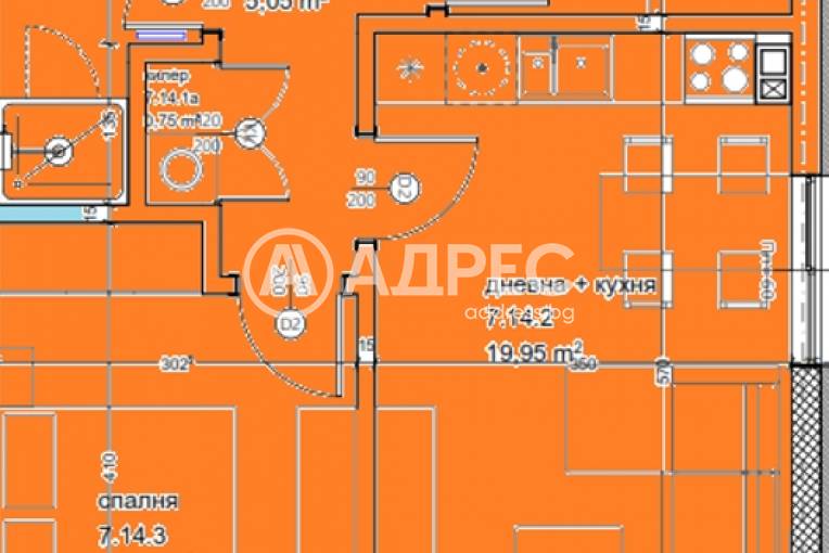 Тристаен апартамент, Варна, Кайсиева градина, 700890, Снимка 1