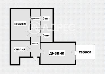 Тристаен апартамент, София, Гоце Делчев, 634891, Снимка 1