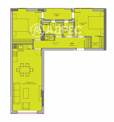 Тристаен апартамент, София, Дружба 1, 669891, Снимка 1