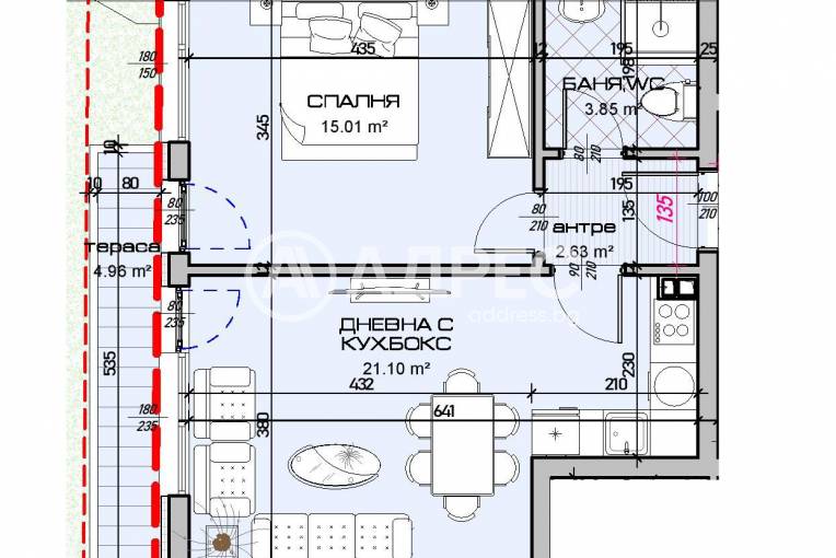 Двустаен апартамент, Варна, Виница, 685891, Снимка 2