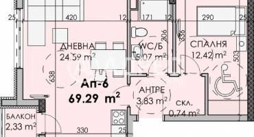 Двустаен апартамент, Бургас, Мадика, 680894, Снимка 3