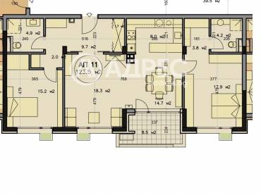 Тристаен апартамент, София, Горна Баня, 682894, Снимка 1