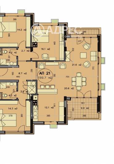 Многостаен апартамент, София, Горна Баня, 682895, Снимка 1