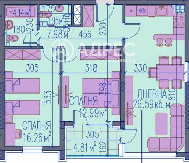 Тристаен апартамент, Пловдив, Широк център, 629896, Снимка 1