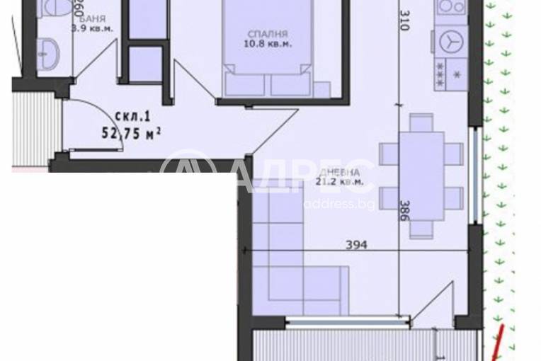 Двустаен апартамент, Варна, Възраждане 4, 644896, Снимка 2