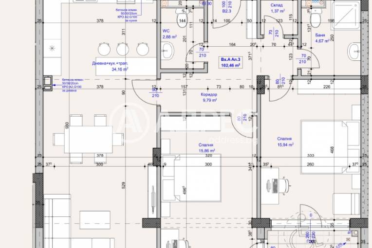 Тристаен апартамент, София, Лагера, 686900, Снимка 4