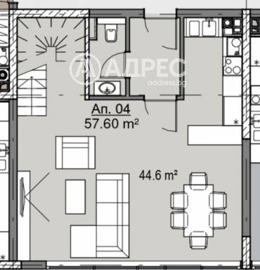 Тристаен апартамент, София, Кръстова вада, 656901, Снимка 2