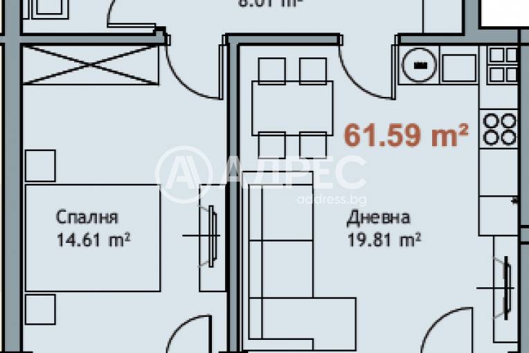 Двустаен апартамент, Варна, к.к. Чайка, 661901, Снимка 4