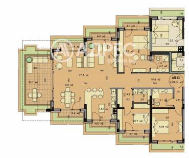 Многостаен апартамент, София, Горна Баня, 682901, Снимка 1