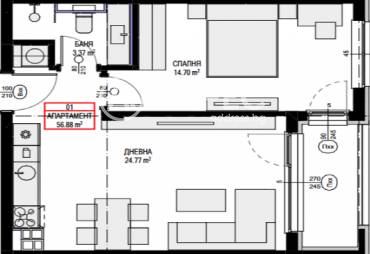 Двустаен апартамент, София, Овча купел 2, 684901, Снимка 1