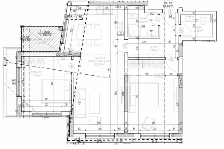 Тристаен апартамент, София, Лозенец, 691901, Снимка 2