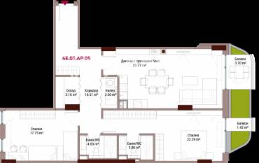 Тристаен апартамент, София, Хладилника, 645903, Снимка 1