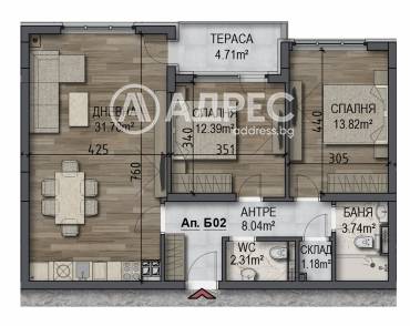 Тристаен апартамент, София, Овча купел, 701903, Снимка 1