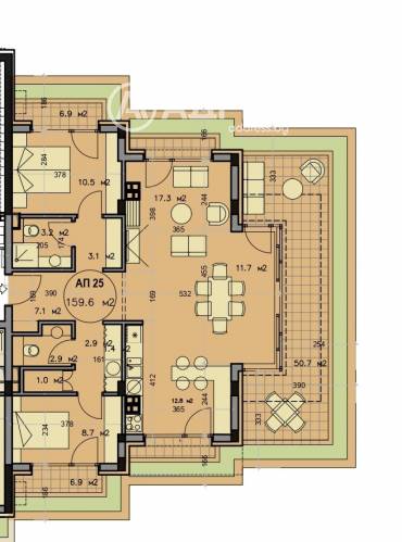 Тристаен апартамент, София, Горна Баня, 682904, Снимка 1