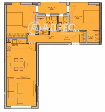 Тристаен апартамент, София, Дружба 1, 669905, Снимка 1