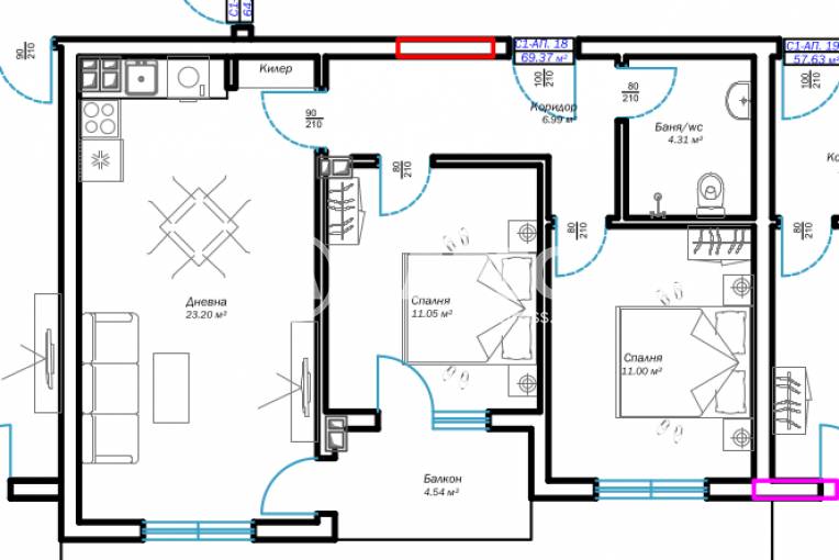 Тристаен апартамент, Варна, м-ст Пчелина, 631906, Снимка 4